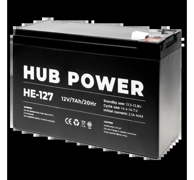 Свинцево-кислотна акумуляторна батарея Hub Power НЕ-127 7А•ч 12В купити.
