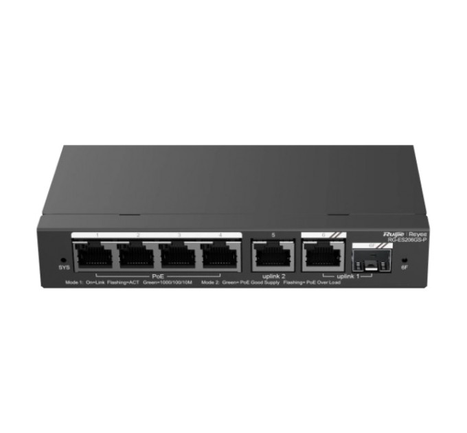 6-портовий гігабітний комутатор PoE з розумним хмарним керуванням RG-ES206GS-P