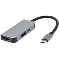 Док станція Cablexpert A-CM-COMBO3-02 USB-C 3-в-1 (USB/HDMI/PD)