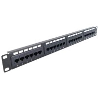 Патч-панель 24-портова стійка 19", UTP кат. 5Е Hypernet PP-KUTP24-NM