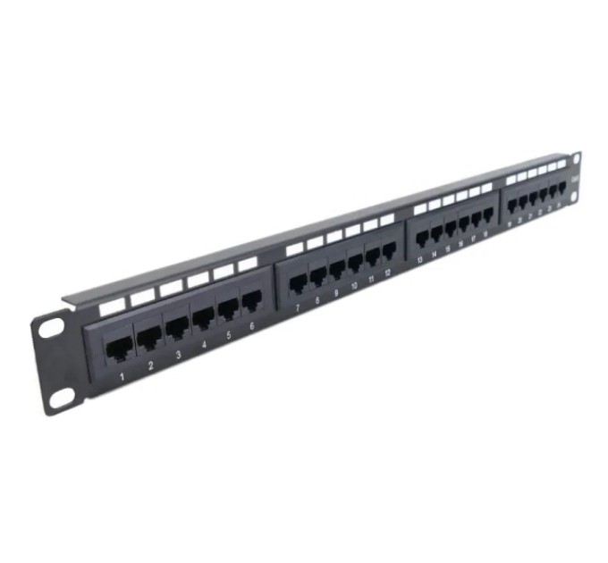 Патч-панель 24-портова стійка 19", UTP кат. 5Е Hypernet PP-KUTP24-NM купити.