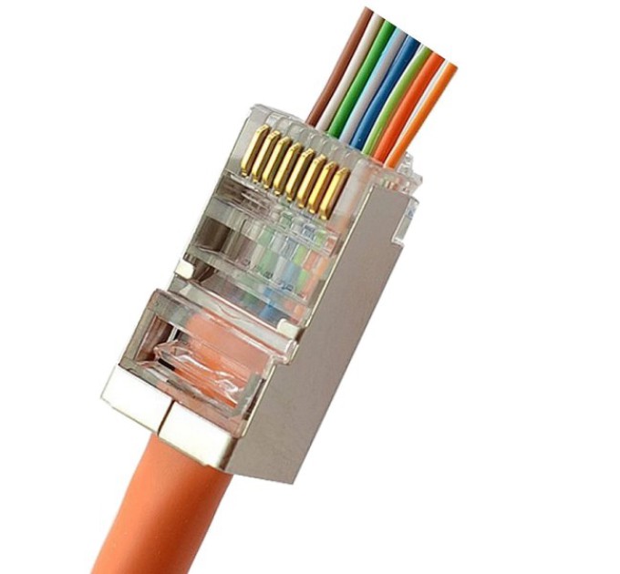 Конектор з наскрізними отворами Kingda RJ45 STP кат. 5e