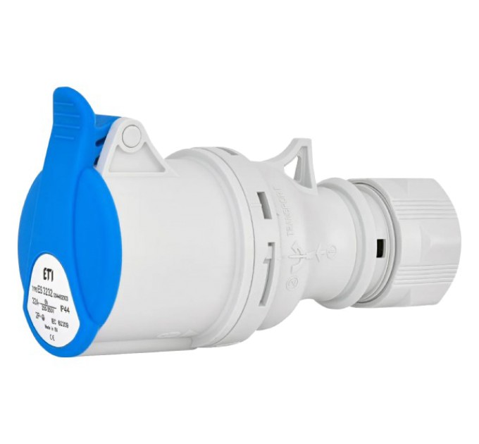Розетка кабельна ЕТІ ES-3232 IP44 32A 230V 2P+PE купити.
