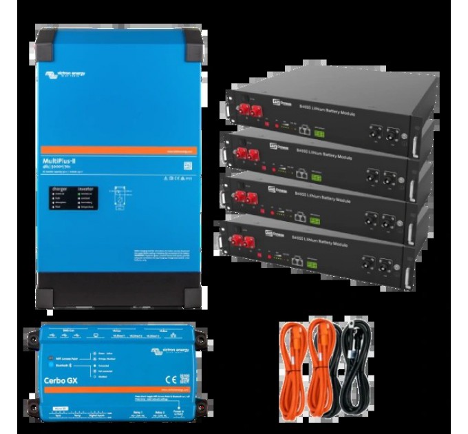 Система безперебійного живлення однофазна VictronEnergy MultiPlus-II + Dyness 4 кВт 9.6 кВт•ч купити.