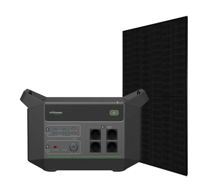 Система автономного живлення однофазна HYXiPower HYX-EA2500 + Canadian Solar CS6R-395MS Full Black купити.