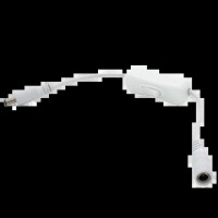 Подовжувач живлення з вимикачем DC-F => DC-M (D 5,5x2,5мм) White