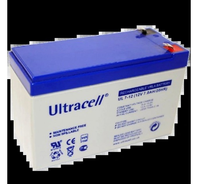 Свинцево-кислотна акумуляторна батарея Ultracell UL7-12 7A•ч 12В купити.