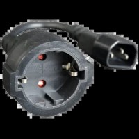 Кабель перехідник C14 - Schuko 15 см 3*0.75 мм