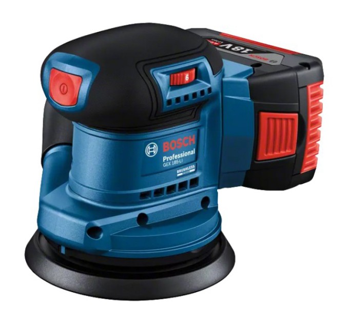 Ексцентрикова шліфувальна машина Bosch GEX 185-LI купити.