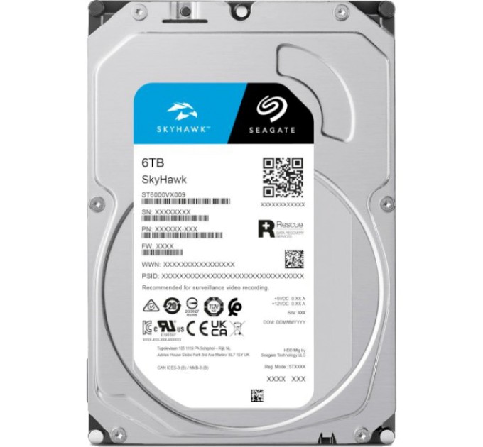 Жорсткий диск внутрішній Seagate SkyHawk ST6000VX009 6Тб купити.