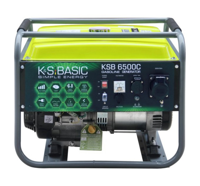 Генератор бензиновий 230В 5.5 кВт ручний запуск Konner&Sohnen Basic KSB 6500C