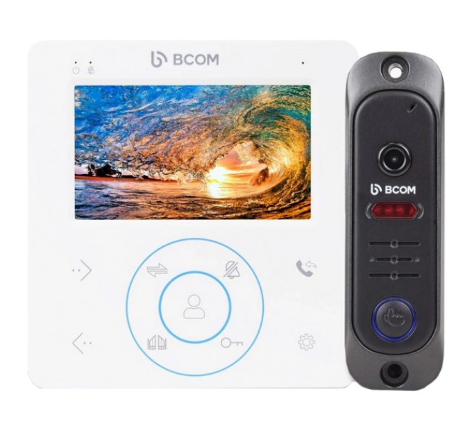 Комплект відеодомофона BCOM BD-480 White Kit купити.