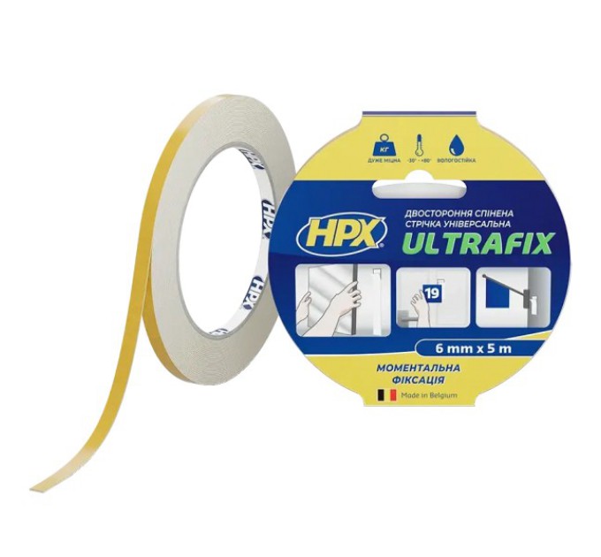 Стрічка двохстороння HPX DSU0605 ULTRAFIX 6мм х 5м купити.