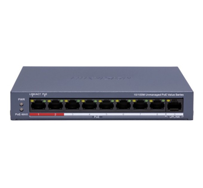 Комутатор 8 портів некерований Hikvision DS-3E0109P-E/M(C) POE купити.