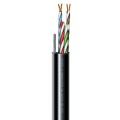 Кабель кручена пара ЗЗКМ (UTP мідь вуличний з тросом) Cat. 5e U/UTP  РЕ steel cord 4x2x24 AWG (k) трос (70910181) бухта 183м