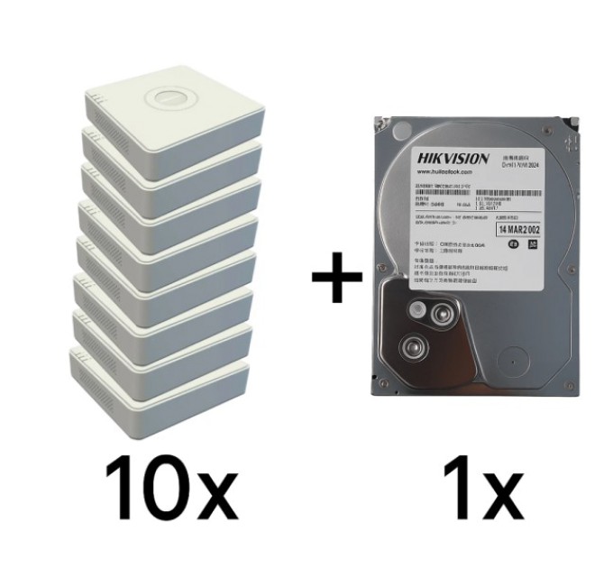 Комплект Hikvision DS-7108NI-Q1(D) 10 шт + DS20HKVS-VX1 купити.