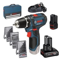 Акумуляторний дриль-шурупокрут + набір біт + свердла (39 шт.) Bosch Professional GSR 12V-15 Акумуляторний дриль-шурупокрут + набір біт + свердла (39 шт.) Bosch Professional GSR 12V-15
