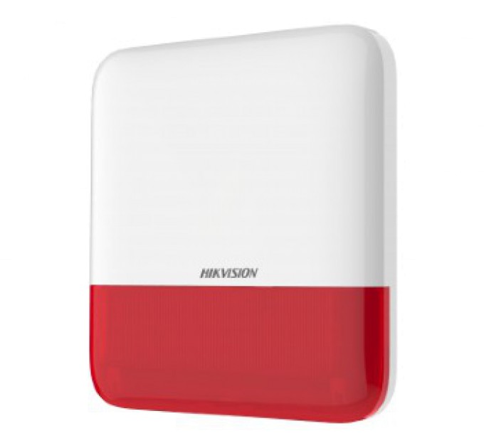 Бездротова зовнішня сирена (червона) Hikvision DS-PS1-E-WE-Red