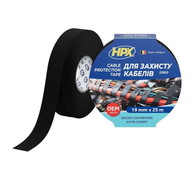 Стрічка для жгутування та захисту кабелів HPX TP1910 19мм х 25м купити.