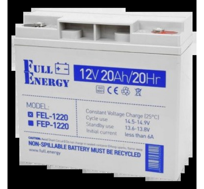 Акумулятор гелевий 12В 20 А•г для ДБЖ Full Energy Full Energy FEL-1220