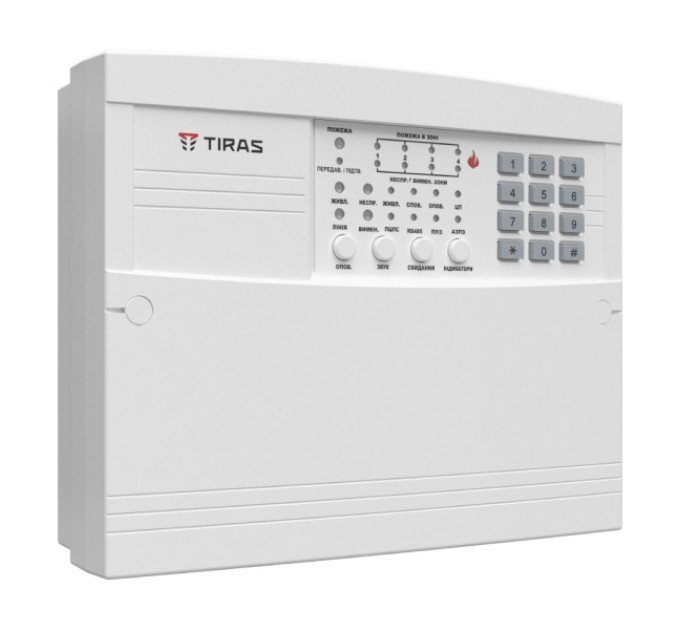 Прилад приймально-контрольний пожежний Тірас Tiras ППКП "Tiras-4 П.1"