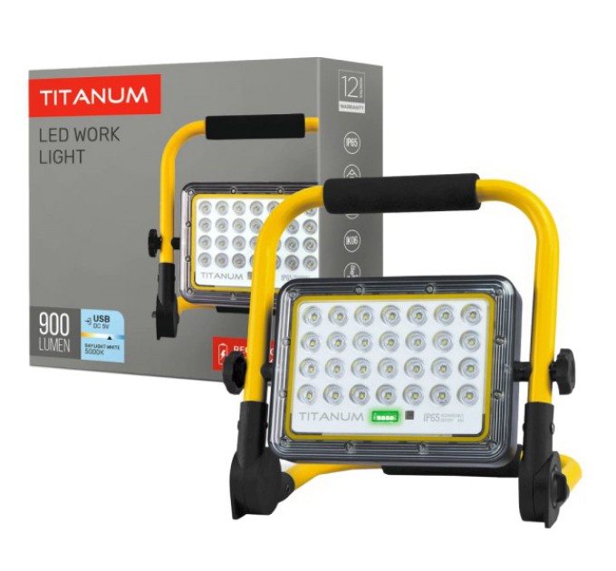 LED прожектор акумуляторний IP65 20W 900Lm 5000K TITANUM TL-FA-105