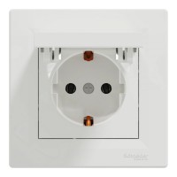 Розетка одинарна із заземленням і кришкою Schneider Electric ASFORA EPH3100121