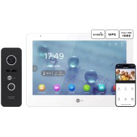 Комплект відеодомофону Neolight MEZZO Hybrid + PRIME FHD Black с уголком