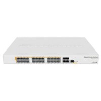 Комутатор 24 порти керований MikroTik CRS328-24P-4S+RM PoE