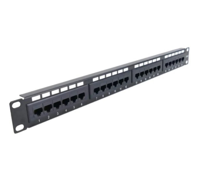 Патч-панель 24-портова стійка 19" з менеджментом кабелю, UTP кат. 5Е Hypernet PP-KUTP24-NM-CM купити.