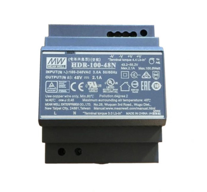 Блок живлення MeanWell Mean Well HDR-100-48N (48B 2.09А для монтажа на DIN рейку)