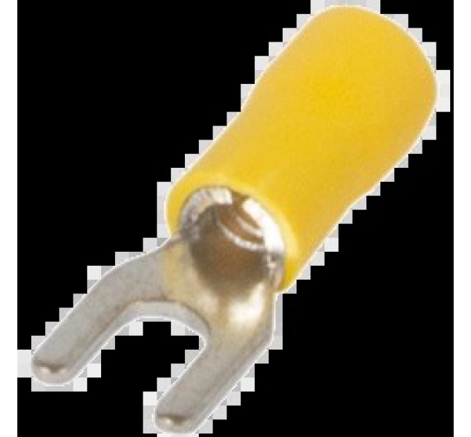 Ізольований накінечник вилковий 0.5-1.5 кв.мм, жовтий Enext e.terminal.stand.sv.1,25.5.yellow