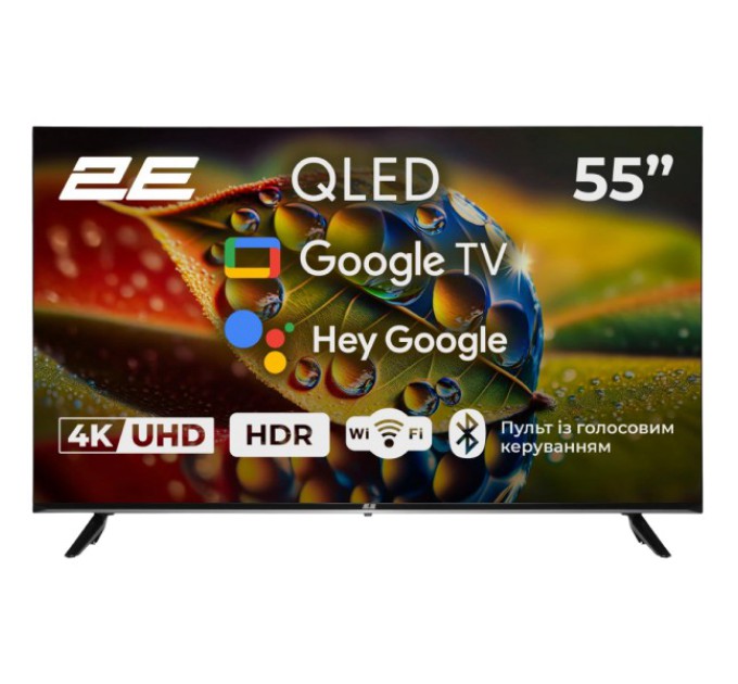Телевізор 2E 55A77Q 55” дюйма 3840x2160 QLED Google TV купити.