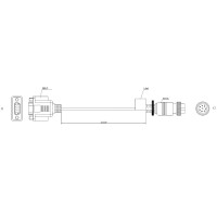 Кабель AE-MC9294-0.2(16M8A to DB15/F)