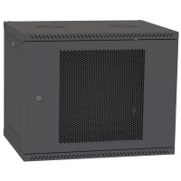 Шафа телекомунікаційна двері перф (чорна) IPCOM 9U 600x600
