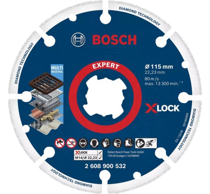 Відрізний круг по металу Bosch EXPERT Diamond Metal Wheel X-LOCK, 115 x 22,23 мм