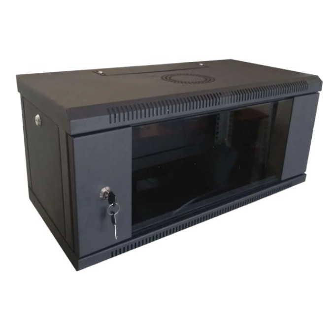 Шафа коммутаційна настінна розбірна чорна  Hypernet WMNC-350-4U-FLAT-BLACK купити.