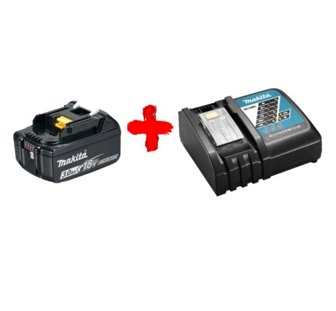 Акумулятор Li-ion + швидкозарядний пристрій Makita DC18RC (191A24-4) + BL1830B купити.