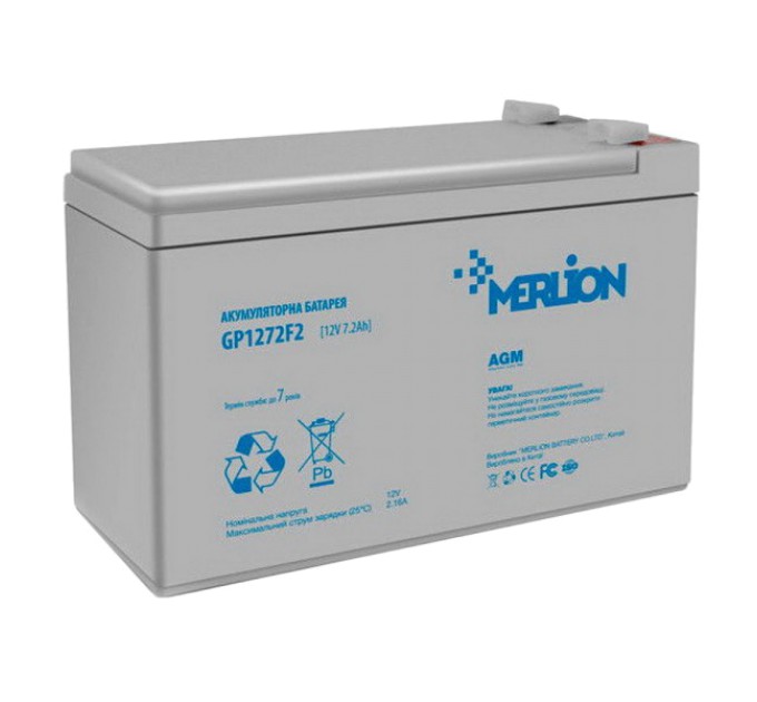 Акумуляторна батарея Merlion MERLION AGM GP1272F2 12 V 7,2 Ah