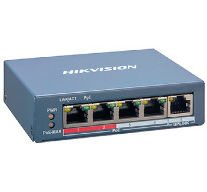 4-портовий керований POE комутатор Hikvision Hikvision DS-3E1105P-EI