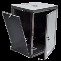 Шафа акрилове скло, чорна 15U 600х500