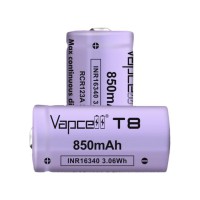Акумулятор  Vapcell T8 INR16340 (CR123A) 850 mah 3A, Li-ion