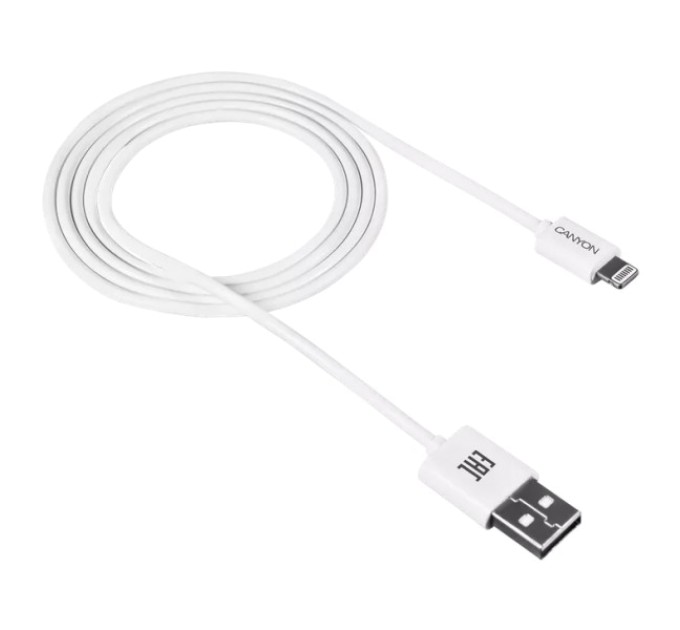 Кабель Canyon CFI1W white (Lightning - USB-A) 1м