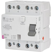 Реле диференційне (ПЗВ) ЕТІ 4р EFI6-P4 25/0,03 тип AC (6kA)