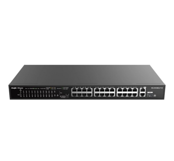 Комутатор 24 порти некерований Ruijie Reyee RG-ES126S-LP V2 PoE купити.
