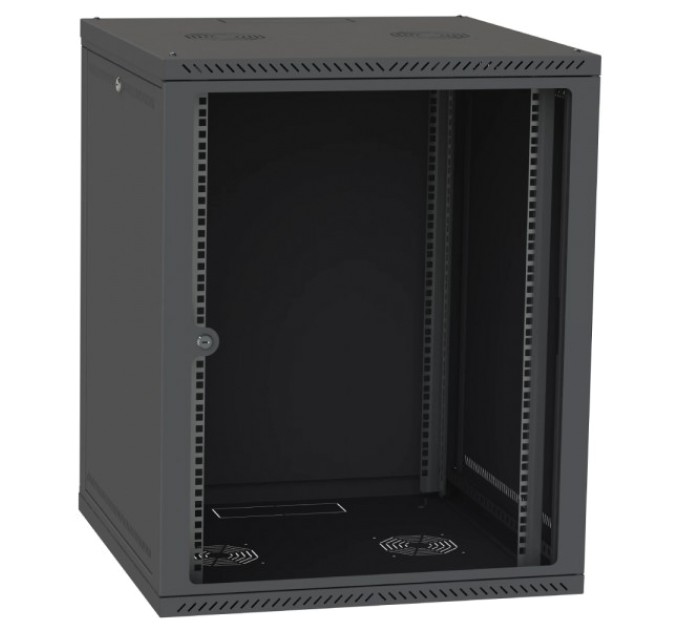 Шафа серверна IPCOM СН-15U 600х450 стекло RAL9005 купити.