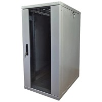 Шафа підлогова EServer 24U-600х800, стекло, серая