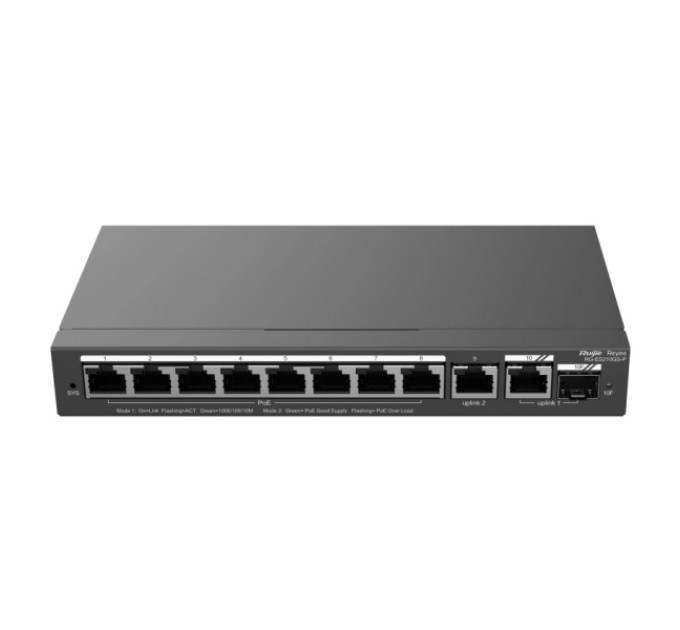 Комутатор 10 портів керований Ruijie RG-ES210GS-P PoE купити.