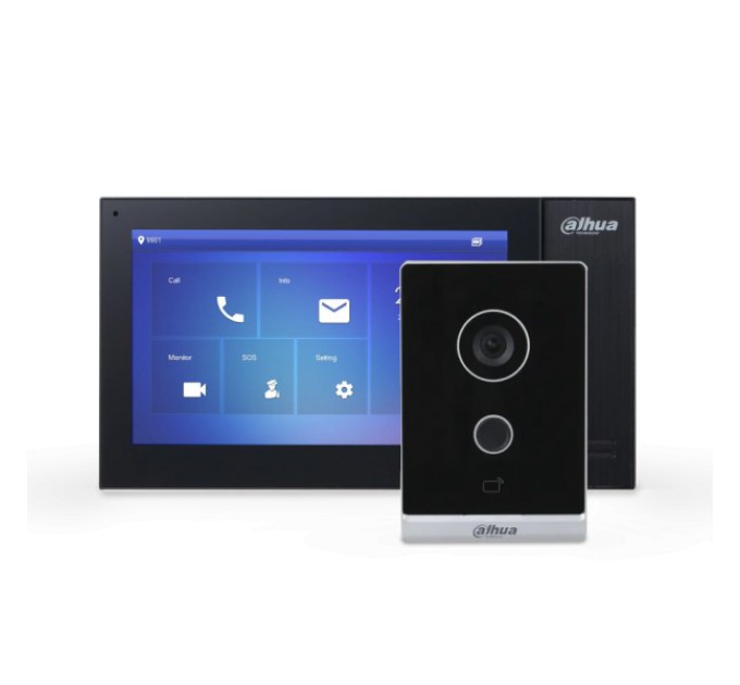 Комплект (чорний домофон) Dahua Standart DHI-VTO2211G-WP + DHI-VTH2421FB-P