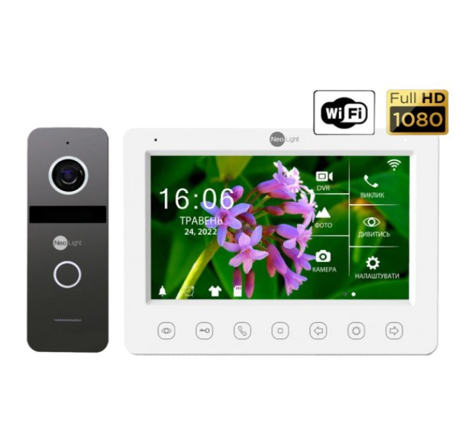 Комплект відеодомофону Neolight NeoKIT HD WF Graphite купити.